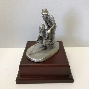 PHILLIP KRACZKOWSKI GOLF SCULPTURE RARE STATUE 1972 HUDSON PEWTER W/ BASE VTG - Picture 1 of 8