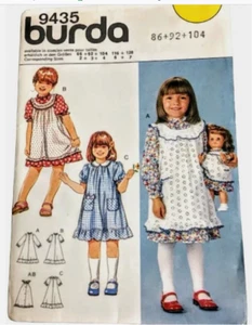 Girl's Dress & Pinafore Burda #9435 Sizes: 2-3-4 - Picture 1 of 2