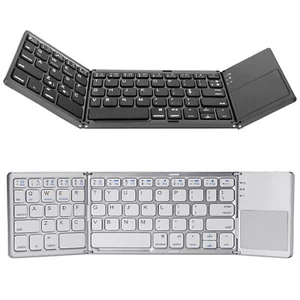 Pocket-Size Touchpad Foldable Bluetooth Keyboard for Android Windows iOS Tablet - Picture 1 of 13