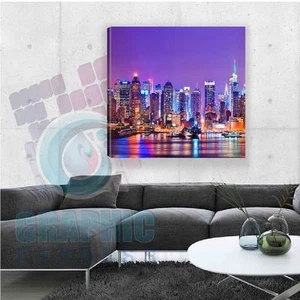 50x50cm - Fabric Print- Painting Decoration Wall New YORK-NY-02T2C-1 - Foto 1 di 13