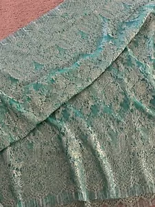 Sari francés de encaje Chantilly en verde pastel - Imagen 1 de 9