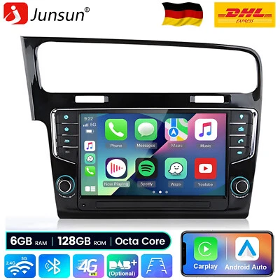6G+128G Android 14 Carplay Autoradio Für VW Golf VII MK7 13-2020 GPS Navi BT 9'' - Bild 1 von 4