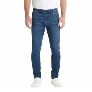 KENNETH COLE JEANS Blue Wash Straight Fit Stretch Denim Jeans 38 W 34 L - Picture 1 of 4