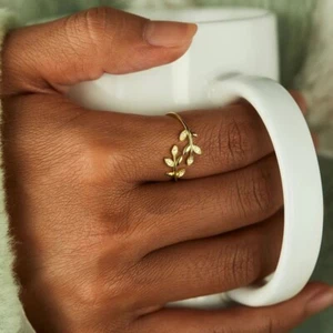 Leaves Leaves Ring Opening Adjustable - Picture 1 of 6