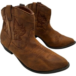 Arizona Jean Co Women - Size 8M - Brown Soft Faux Leather Ankle Boots 8048 - Picture 1 of 11