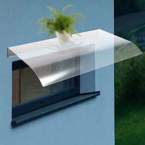 80*50cm Window Awning Canopy Clear Rain Shelter Outdoor Door Canopy Awning - Picture 1 of 21