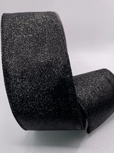 Cinta brillante negra con cable de 63 mm, varias longitudes para manualidades, arcos, Navidad - Imagen 1 de 1