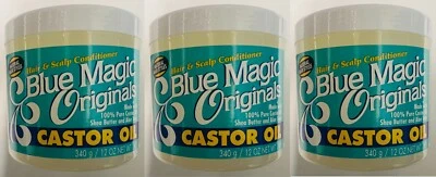 3 x Blue Magic Orignals Castor Oil Hair & Scalp Conditioner 12oz (340g) — 第 1/3 张图片