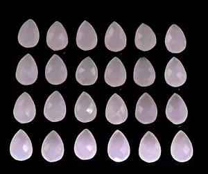 Rose Quartz 9x13mm Loose Gemstone Pear Faceted Brilliant Cut Briolette Beads Lot - Picture 1 of 11