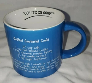 Mr. Food Coffee Mug Salted Caramel Cafe Recipe Big 16 oz. Tea Cup Blue - Picture 1 of 6