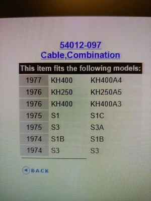 NUEVO -CABLE COMBINADO KAWASAKI (54012-097)- SE ADAPTA 1974-1977 S3, S1, KH250 & KH400 Foto 1 de 4