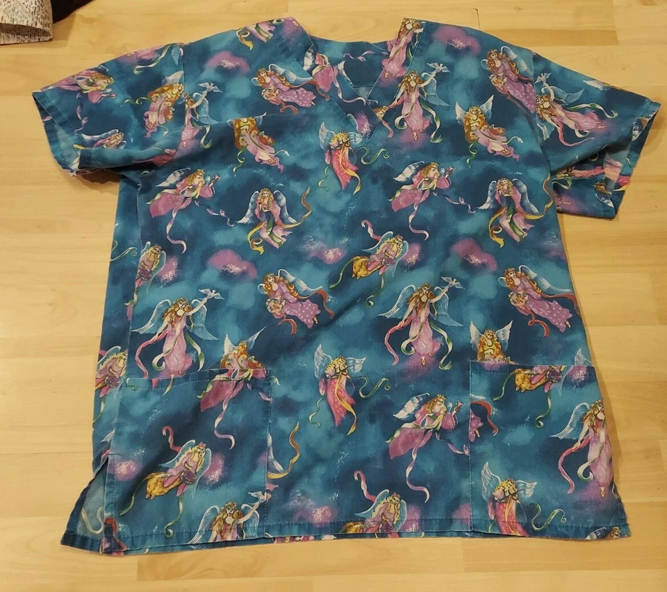 UNIFORME EXFOLIANTE MUJER TOP S Azul Teal PATRÓN ÁNGEL  Foto 1 de 1