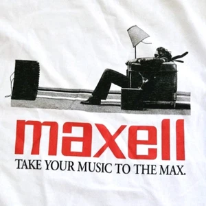 Camiseta Promocional Vintage Años 90 Y2K Maxell Sound Lleva Tu Música Al Máximo Grande - Imagen 1 de 4
