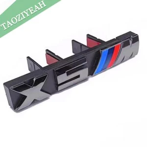 For X5 X5 M Letter Car Front Grid Grill Emblem Badge Sticker Gloss Black New 3D - Foto 1 di 5