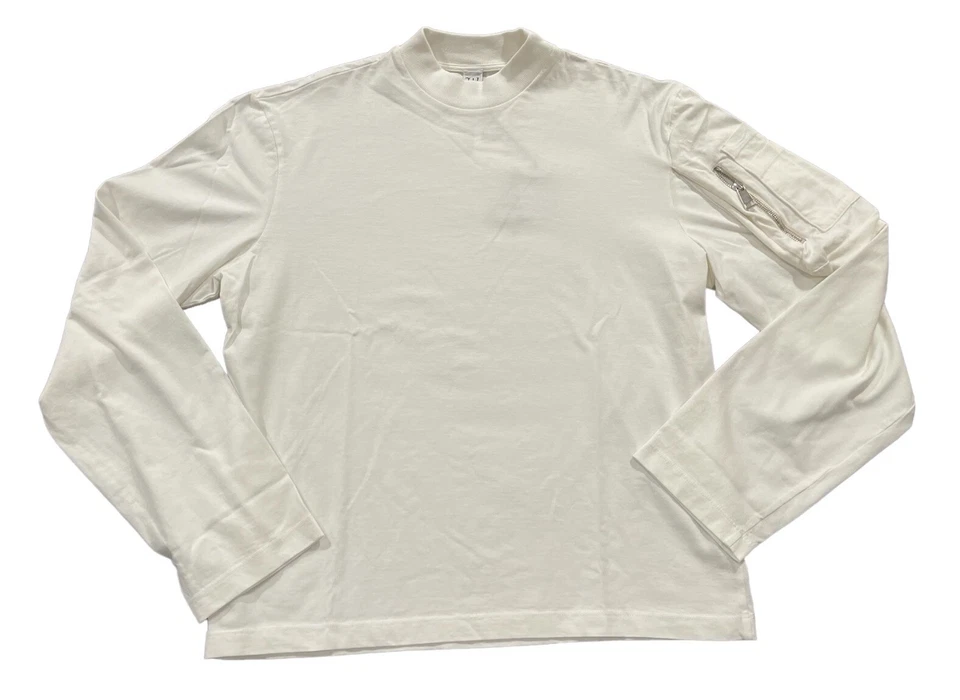 Winnie NYC Long Sleeve Mock Neck Shirt Cream Size Small S