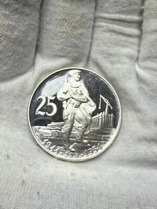 Czechoslovakia PROOF Silver 1954 25 Korun Slovak Uprising KM# 41 H51 - Picture 1 of 5