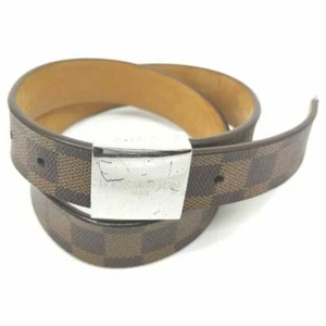 Louis Vuitton 75/30 Damier Ebene Ceinture Carre Belt Silvertone Buckle 860996w - Picture 1 of 12