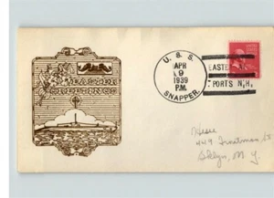 USS SNAPPER Navy Submarine cancelled 1939, thermograph ink, EASTER at Ports N.H. - Picture 1 of 1