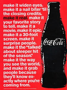 COCA-COLA magazine AD #2 RARE 2005 OOP MAKE IT REAL - Picture 1 of 2
