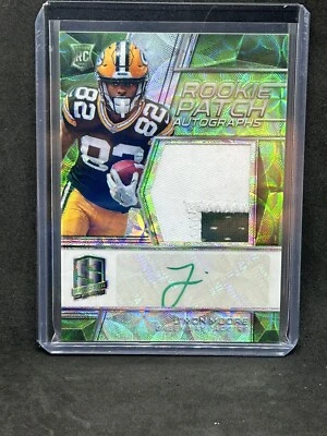 2018 Panini Spectra Neon Green Prizm /60 J'Mon Moore RPA Rookie Patch Auto B3 - Image 1 of 2