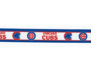 CHICAGO CUBS 7/8" GROSGRAIN RIBBON 1,3,5,10 YARDS BASEBALL SHIP FROM USA - Picture 1 of 1