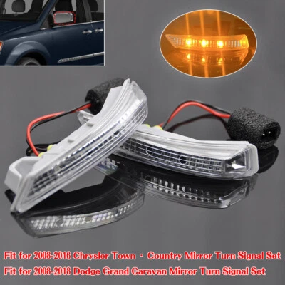 2件装LED镜面转向信号灯适用于道奇Grand Caravan Chrysler Town & Country — 第 1/4 张图片