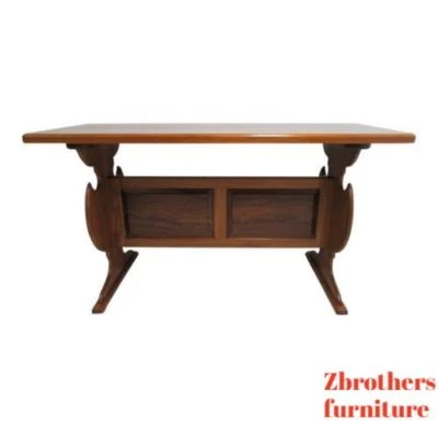 Mesa de comedor vintage de teca maciza de mediados de siglo alta barra personalizada Foto 1 de 4