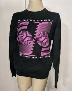 Sudadera Rolling Stones North American Tour Steel Wheels 1989 Negra XL - LEER - Imagen 1 de 6