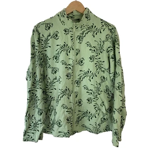 Green Full Zip Women's Patterned Activewear Sports Jumper Size Large L - Imagen 1 de 4