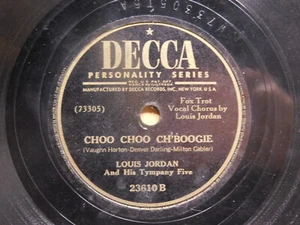 Louis Jordan and His Tympany Five RnB 78 Choo Choo Ch'boogie on Decca - Picture 1 of 3