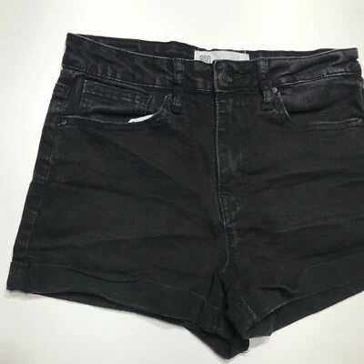 RSQ Jeans Shorts Womens Size 5 Sunset High Rise Black Cuffed Denim Stretch - Image 1 of 4