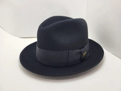 DOBBS DAYTON 2 BLACK FUR FELT HAT FEDORA MADE IN USA - Image 1 of 4
