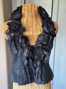 Top corsetto Anne Fontaine Calixte - misto lino nero - taglia M/L - Foto 1 di 12