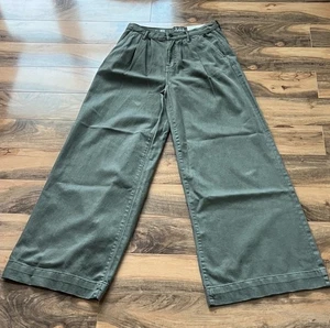 Pantalones de pierna ancha de tiro alto A.N.A para mujer talla 4 nuevos con etiquetas verde oliva 31” entrepierna - Imagen 1 de 7