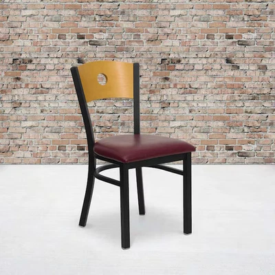 Flash Furniture Bk/Nat Circle Chair-Burg Seat, PK2 2-XU-DG-6F2B-CIR-BURV-GG Flash Foto 1 de 4