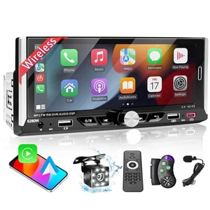6.9 in Wireless Apple Carplay Single Din Car Stereo,HD IPS 1280×480 Single Di... - Picture 1 of 6