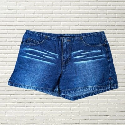 Micro Pantalones Cortos Denim Vintage Y2K - Tiro Bajo Rayas Blanqueadoras - Tyte Jeans Foto 1 de 4