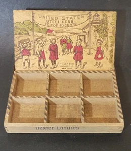 1910s Pen Nib Box United States Steel Pens Miller Bros Antique Store Display - Picture 1 of 14