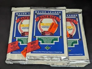1989 UPPER DECK Baseball Low Series (3x) SEALED PACKS FROM BOX KEN GRIFFEY Jr RC - Picture 1 of 2