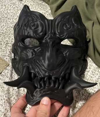 Black Oni Mask 3D Print - Image 1 of 2