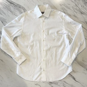 Salvatore Ferragamo Mens Medium All Over Gancini White Button Up Shirt Derby Fit - Picture 1 of 7