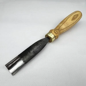 Wood Carving Gouge – Hand-Forged 52100 Steel, Ash Handle, Sharp Curved Chisel - Picture 1 of 10