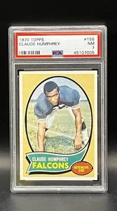 Claude Humphrey 1970 Topps #156 RC PSA 7 HOF Rookie Dead Center Football Card! - Picture 1 of 2
