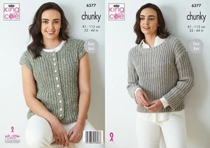 King Cole 6377 Strickmuster Grobstrick Easy Knit Damen Pullover & Weste - Bild 1 von 5
