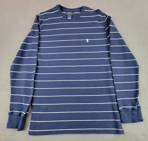 Polo Ralph Lauren Para Hombre XL Azul Rayas Térmica Manga Larga Camisa - Imagen 1 de 8