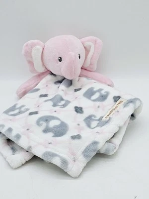 Mantas y Beyond Manta de Seguridad Lovey Estampado de Elefante Vellón Felpa Rosa Gris Foto 1 de 4