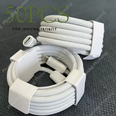 50x Braided USB C Type C Fast Charging Data Cable 60W Cord For iPhone 17 16e 15 - Image 1 of 4