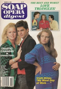 Soap Opera Digest Mar 8, 1988 THOM BIERDZ-KATHLEEN NOONE-ROBERT KELKER KELLY-AW - Picture 1 of 5