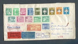 Germany - DDR : Scarce Express R-Cover from 1989 - sent to USA - Picture 1 of 2