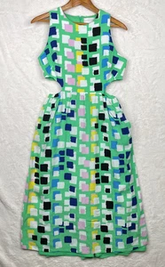Anthropologie Corey Lynn Calter Abstract Midi Dress XS ? Cut Outs Lined READ - Picture 1 of 13